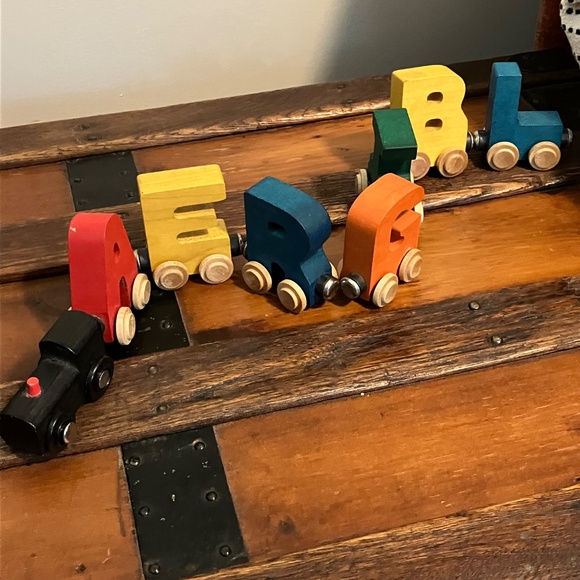 Lot of Name Trains Wooden Alphabet Letters Magnetic Train Wood Toy A E R G I B L - Picture 2 of 4